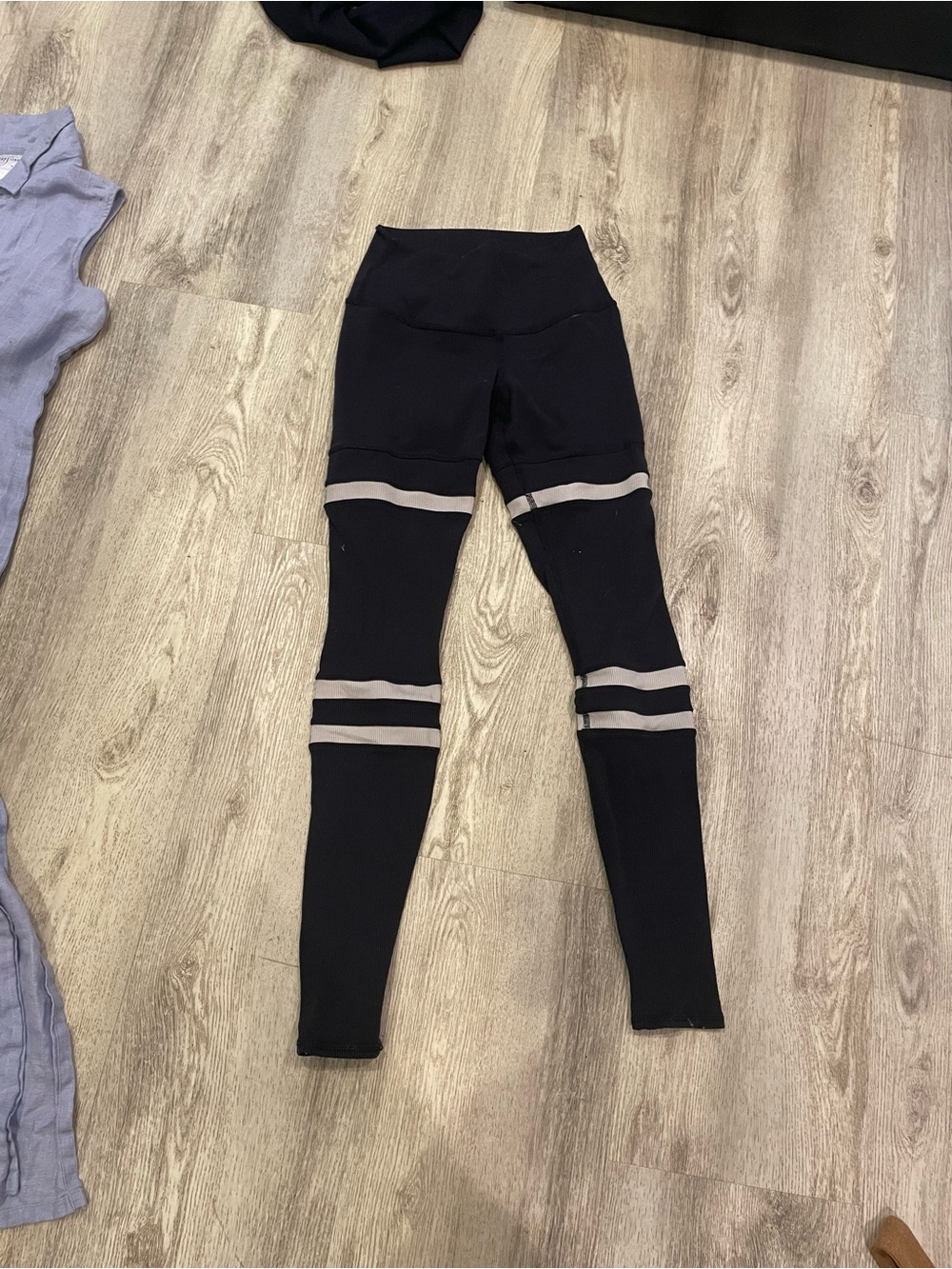 ALO Yoga Black Seam-Detail Leggings